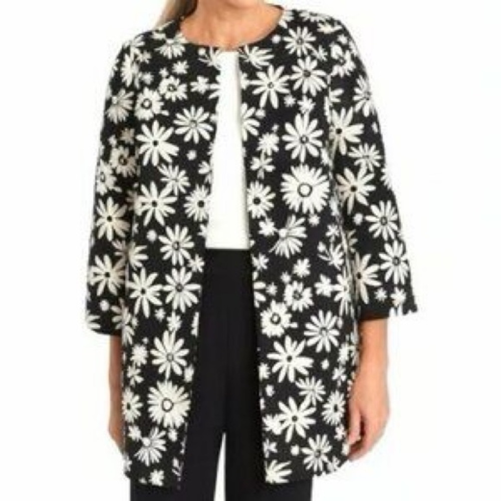 Talbots Floral Black and White Women's Coat